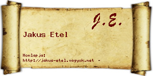Jakus Etel névjegykártya